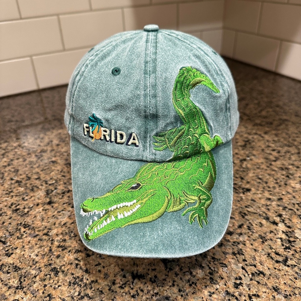Florida Alligator Baseball Cap Distinctive Headwear Denim Twill Hat